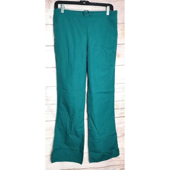 Green Cherokee XS Scrub Pants | Polyester Cotton Drawstring Medical Uniform - Picture 1 of 10
